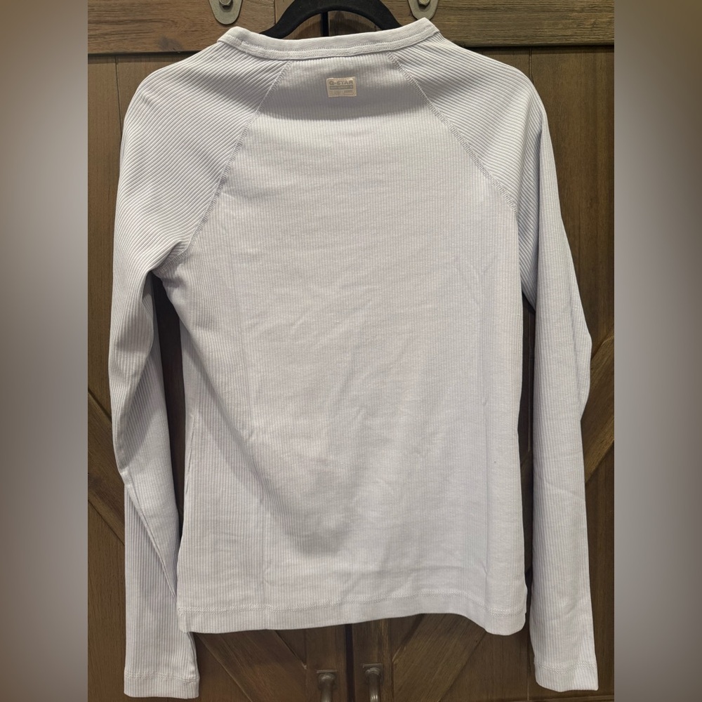 G-Star Icelandic Blue Slim Ribbed Long Sleeve Top - Picture 3 of 5